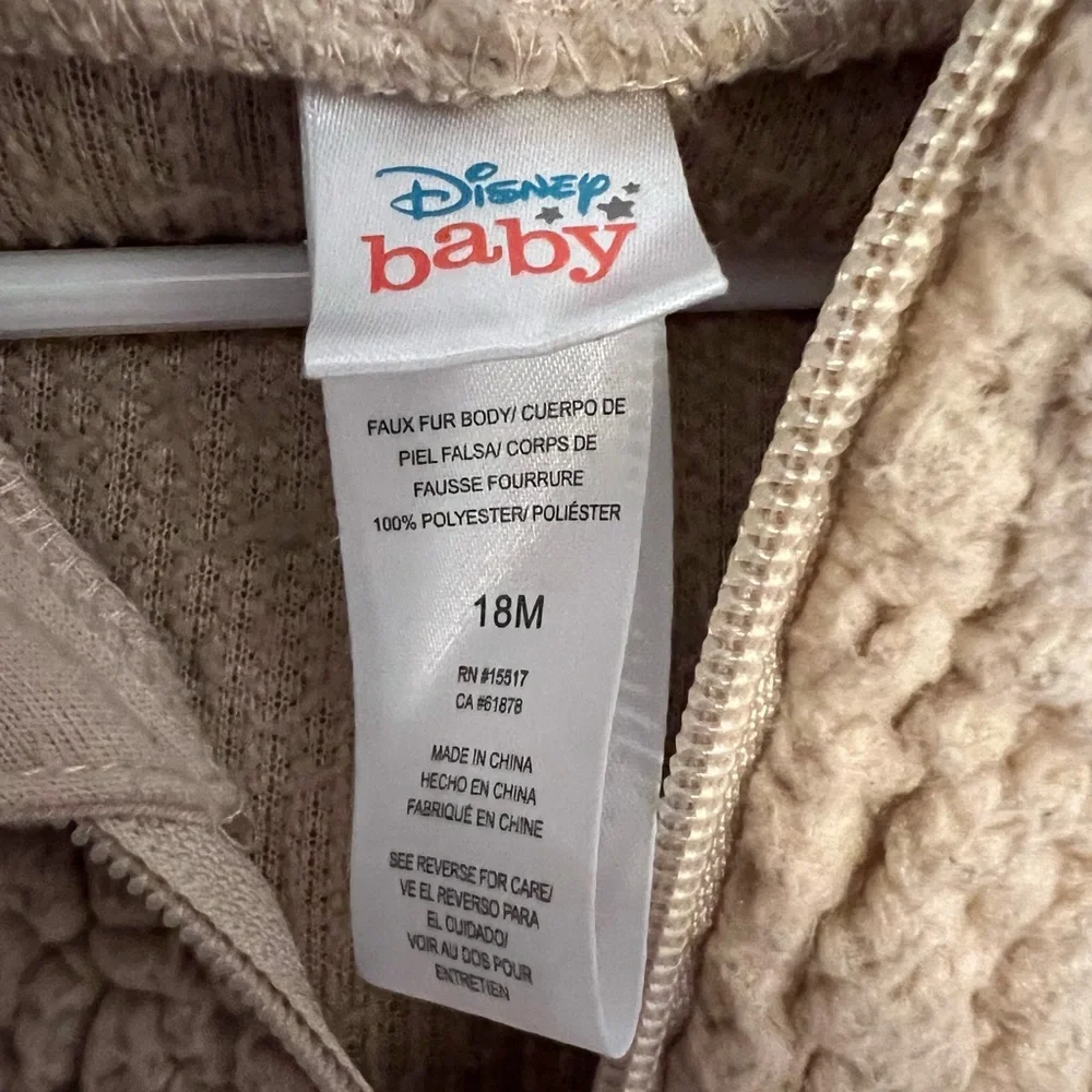 Disney baby hooded‎ vest size 18 months